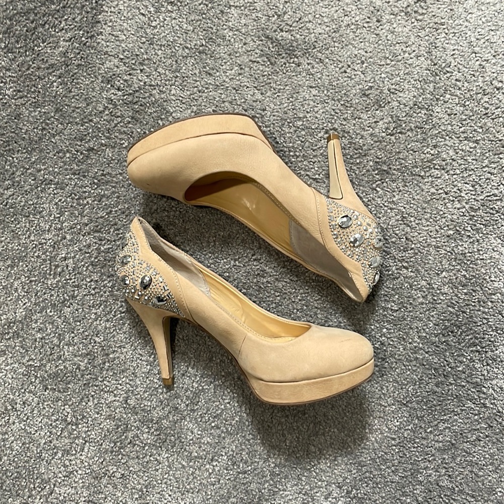 Sparkly Nude Heels